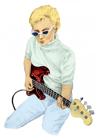 “Not a household name, but she’s been in your head all day,” Portland’s Laura Veirs sings on her tribute "Carol Kaye," which honors the influential bassist from Everett, Wash.: Illustration by Rachel Frankel
