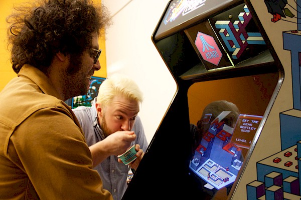 Owners Mo Troper and Chris Hanson at the just-opened Hawthorne Game Exchange: Photo by Jose Amandor