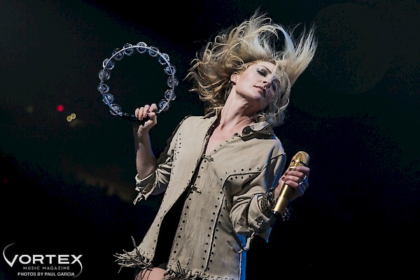 The energetic Emily Haines of Metric—click see a whole gallery of photos by Paul Garcia