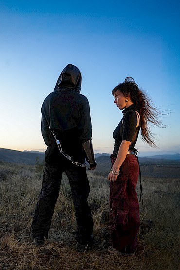 Purity Ring's Corin Roddick and Megan James embodying their RPG alter egos, IRL: Photo by yuniVERSE