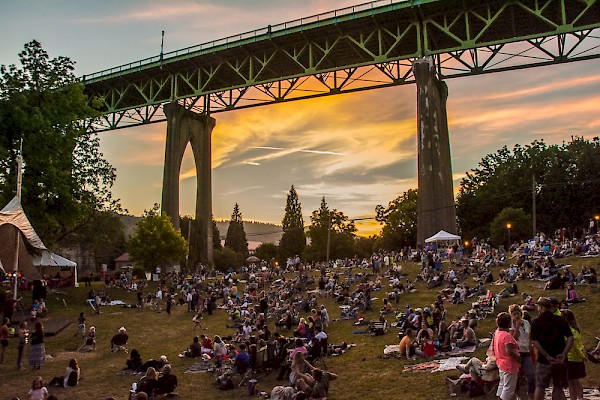 Cathedral Park Jazz Festival in the shadow of St. Johns' iconic bridge: Photo by Image M