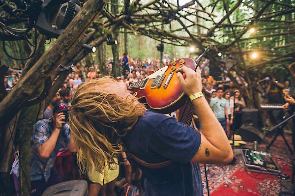 Ty Segall on the Woods Stage in 2015: Photo by Drew Bandy