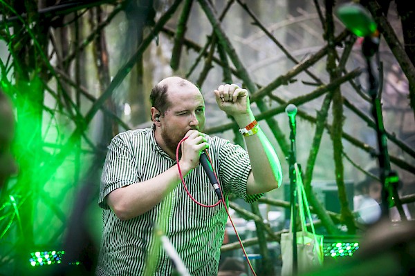 Dan Deacon on the Woods Stage at Pickathon on August 7—click to see more photos by Sam Gehrke
