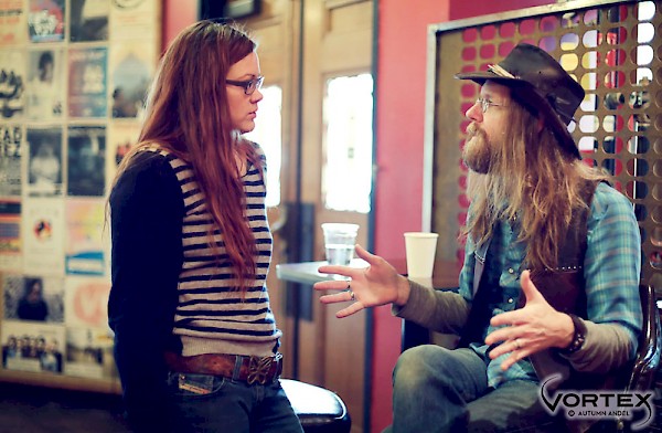Zia McCabe of The Dandy Warhols and Portland’s "go to guy" Lewi Longmire catch up: Photo by Autumn Andel
