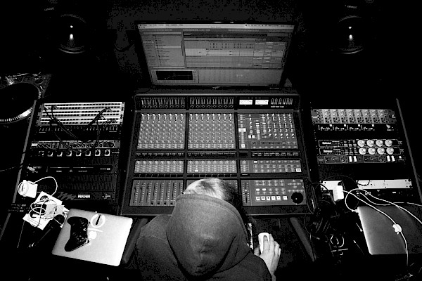 EYRST producer Neill Von Tally behind the board at A/D Agency Recording Suite: Photo by Connor Meyer