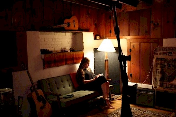 Abbey Hendrix at producer Adam Brock's L.A. carriage house and studio